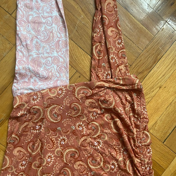 New Paisley Print Ruched Crisscross Halter Dress - Picture 8 of 13